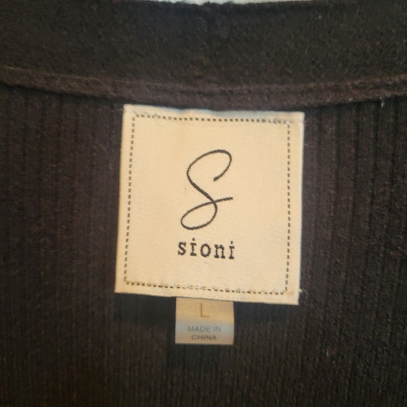 Black Sweater Sioni Clip Front Dolman Sleeve Cardigan NYE Christmas Gift! New - Picture 3 of 6